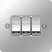 WFPS32PSW 10AX 3 Gang 2 Way Wall Switch Polished Steel White Insert