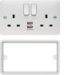 WMSS82USBS 2 Gang Double Pole Switched Socket Complete With Twin USB Ports and