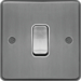 WRPS12BSW 10AX 1 Gang 2 Way Wall Switch Brushed Steel White Insert