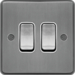 WRPS22BSW 10AX 2 Gang 2 Way Wall Switch Brushed Steel White Insert