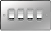 WRPS42PSW 10AX 4 Gang 2 Way Wall Switch Polished Steel White Insert